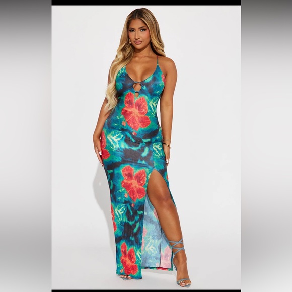 NWT Fashion Nova The Tropics Maxi Dress - Picture 1 of 4